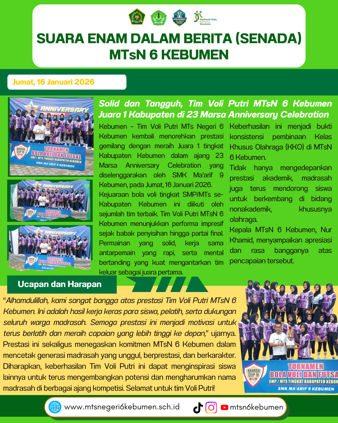  Juara 1 Voli Putri - (Ada 0 foto)