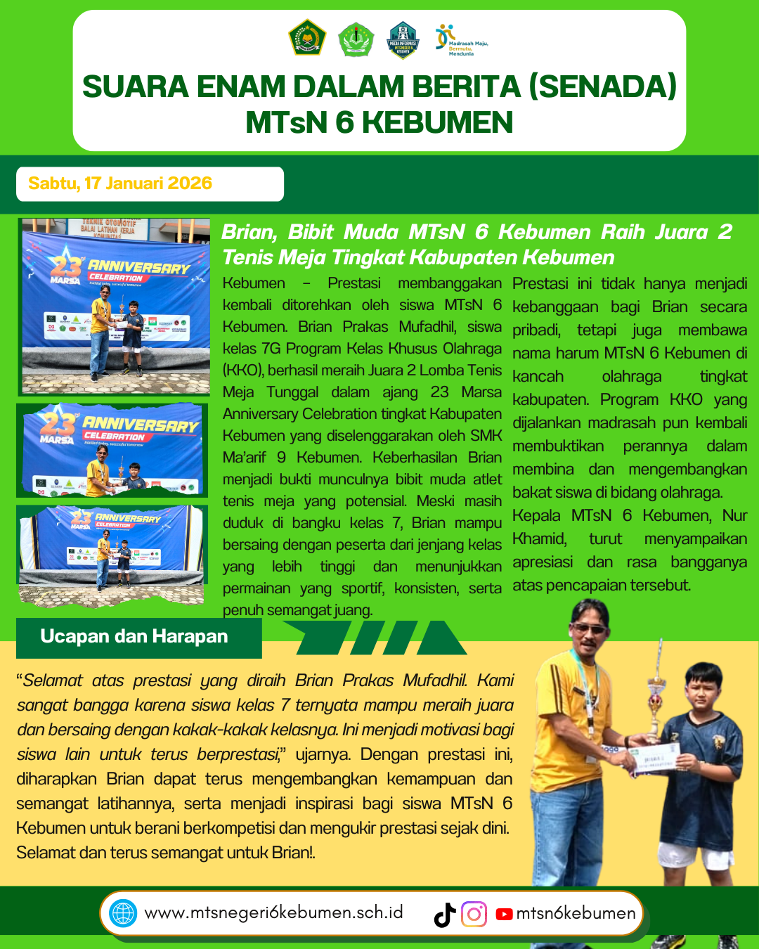 Juara 2 Tenis Meja - (Ada 0 foto)